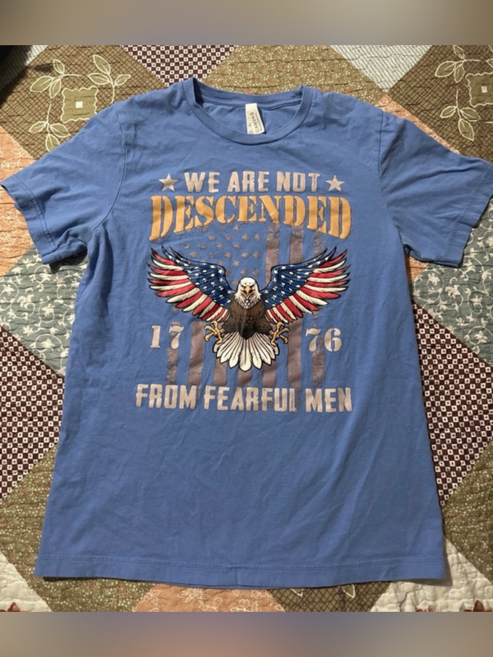 Canvas women’s short sleeve shirt size medium Patriotic T-Shirt